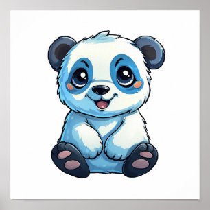 Cartoon panda illustration poster