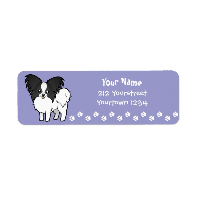 Cartoon Papillon Return Address Label (Front)
