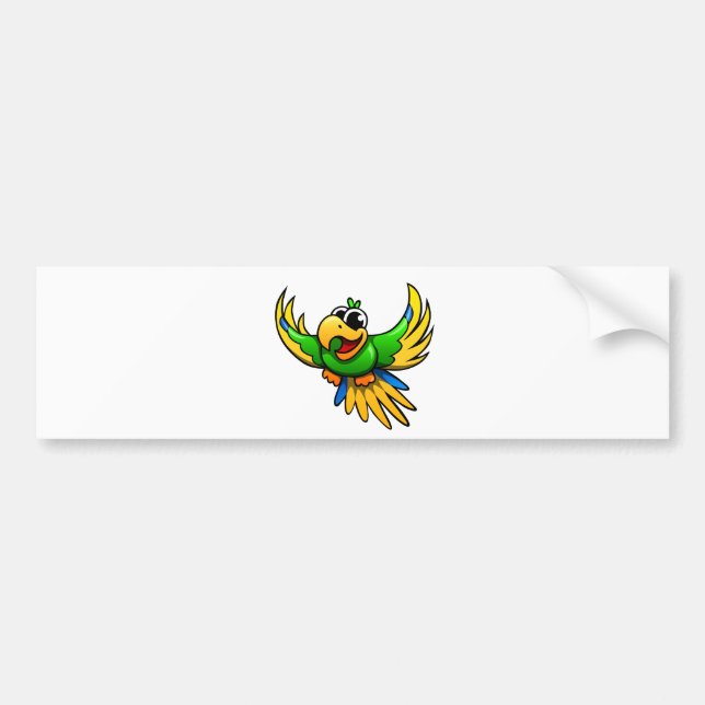 Cartoon Parrot Bumper Sticker (Front)