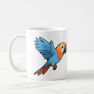 Cartoon parrot illustration coffee mug