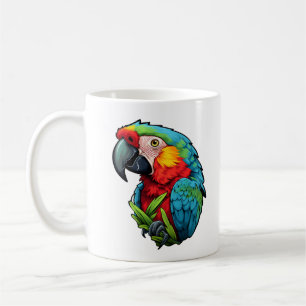 Cartoon parrot illustration coffee mug