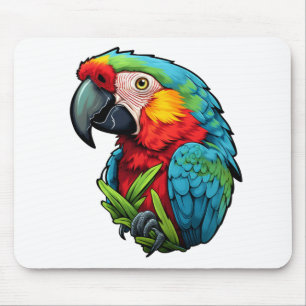 Cartoon parrot illustration mouse pad