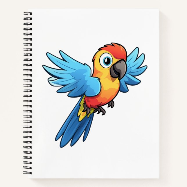 Cartoon parrot illustration notebook (Front)