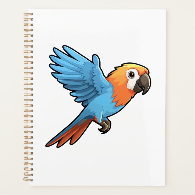 Cartoon parrot illustration planner (Front)