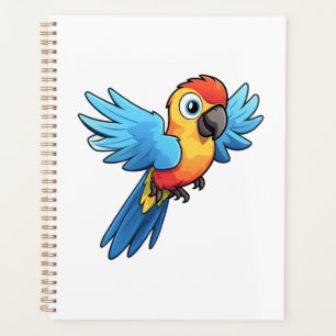 Cartoon parrot illustration planner