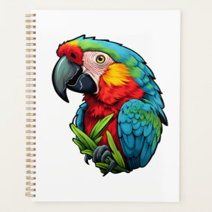 Cartoon parrot illustration planner