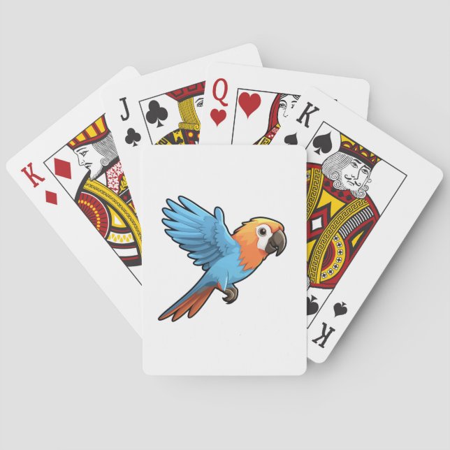 Cartoon parrot illustration playing cards (Back)
