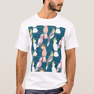 Cartoon Parrots: Cute Seamless Pattern T-Shirt