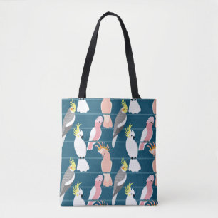 Cartoon Parrots: Cute Seamless Pattern Tote Bag