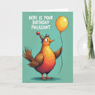 Cartoon Party Bird Celebration Card