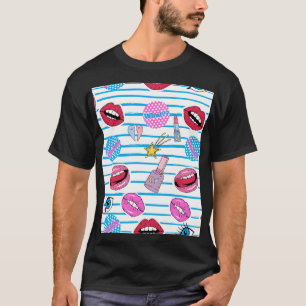Cartoon patch badges: pop art. T-Shirt