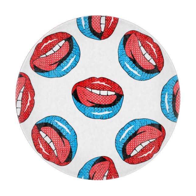 Cartoon Patch Badges: Retro Pop Cutting Board (Front)