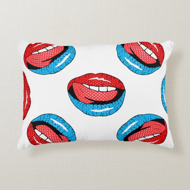 Cartoon Patch Badges: Retro Pop Decorative Cushion (Front)