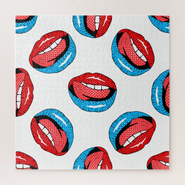 Cartoon Patch Badges: Retro Pop Jigsaw Puzzle (Vertical)