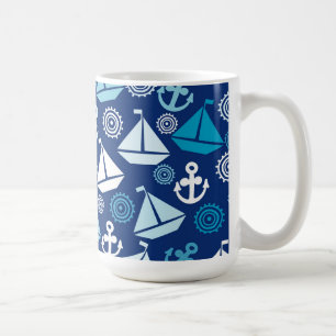 Cartoon Pattern With Sailboats Coffee Mug