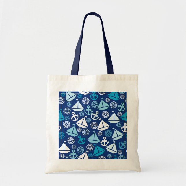 Cartoon Pattern With Sailboats Tote Bag (Front)