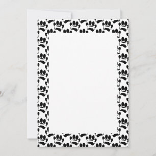 Cartoon Paws And Bones Pattern DIY Blank  Invitation