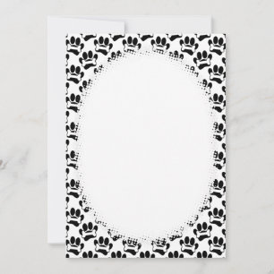 Cartoon Paws And Bones Pattern DIY Blank Invitation