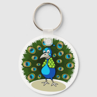 Cartoon Peacock Key Ring