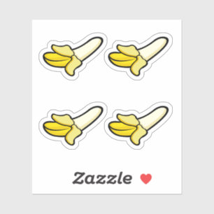 Cartoon Peeled Banana Custom-Cut Vinyl Stickers