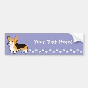 Cartoon Pembroke Welsh Corgi Bumper Sticker