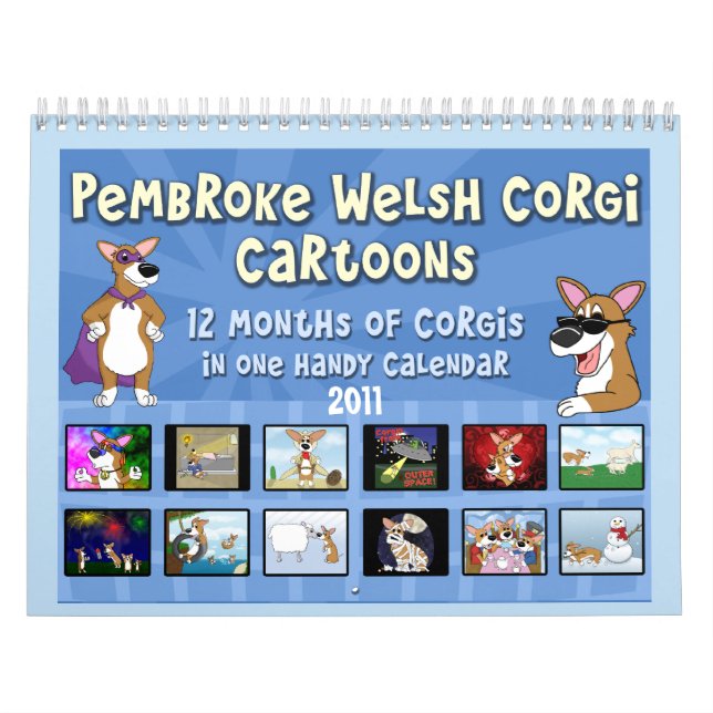Cartoon Pembroke Welsh Corgi Calendar #2 (2011) (Cover)
