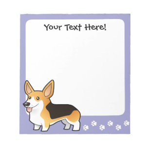 Cartoon Pembroke Welsh Corgi Notepad