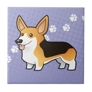 Cartoon Pembroke Welsh Corgi Tile