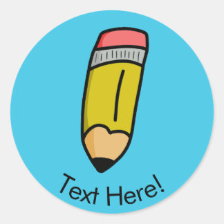 Cartoon pencil classic round sticker