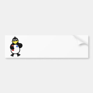 Cartoon penguin bumper sticker