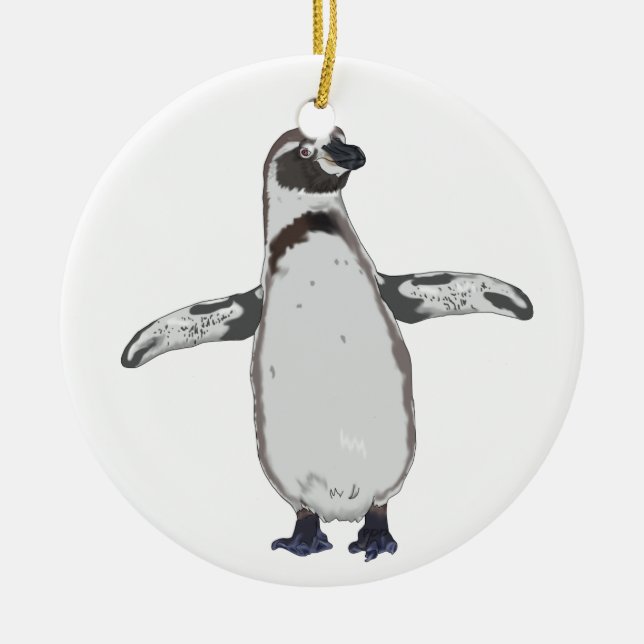 Cartoon Penguin Ceramic Tree Decoration (Front)