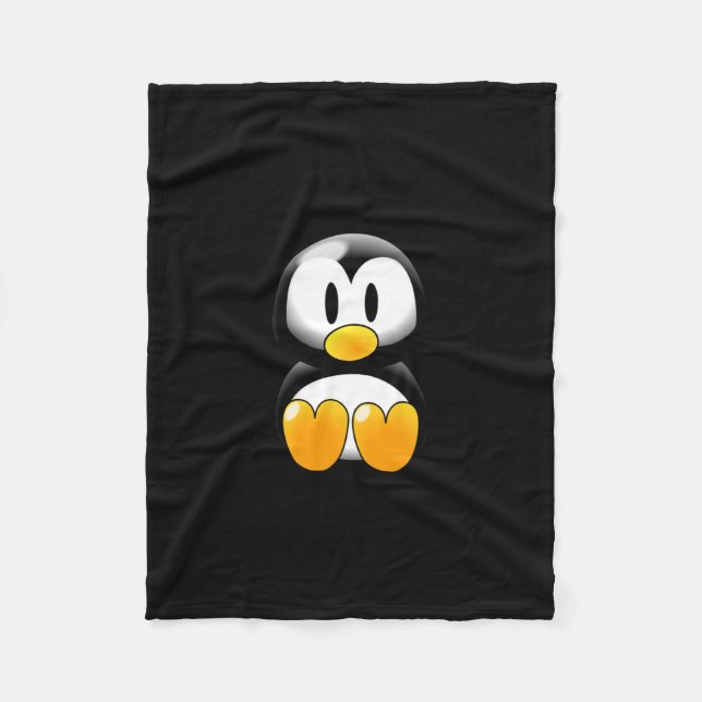 Cartoon Penguin Fleece Blanket (Front)