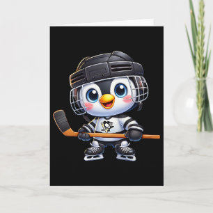 Cartoon Penguin Hockey Player Ice Hockey  Card