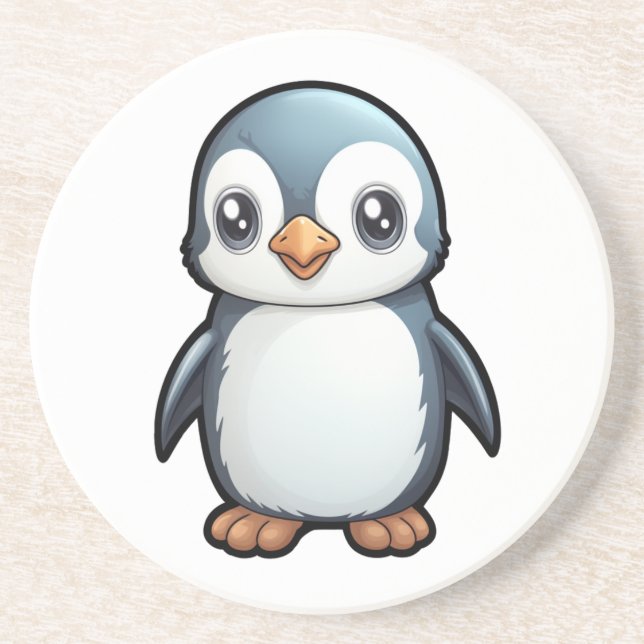 Cartoon penguin illustration coaster (Front)