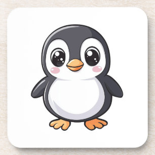 Cartoon penguin illustration coaster