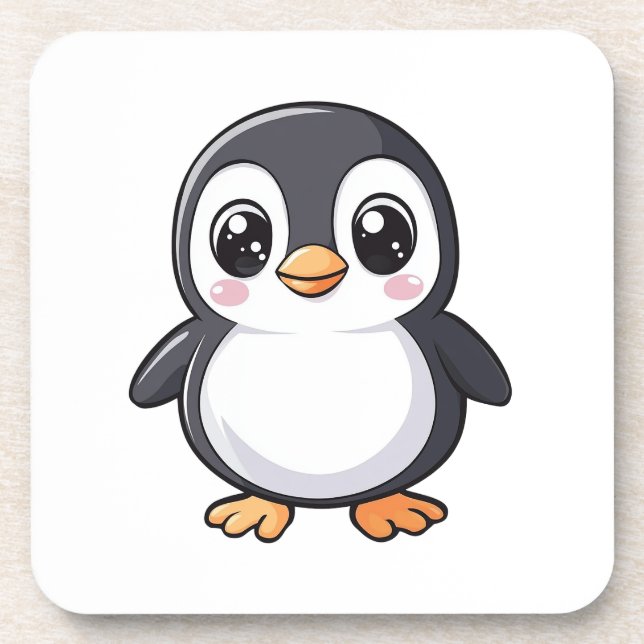 Cartoon penguin illustration coaster (Front)