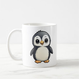 Cartoon penguin illustration coffee mug