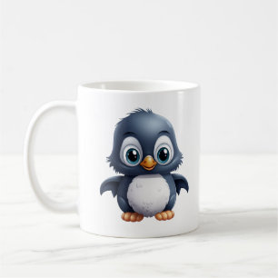 Cartoon penguin illustration coffee mug
