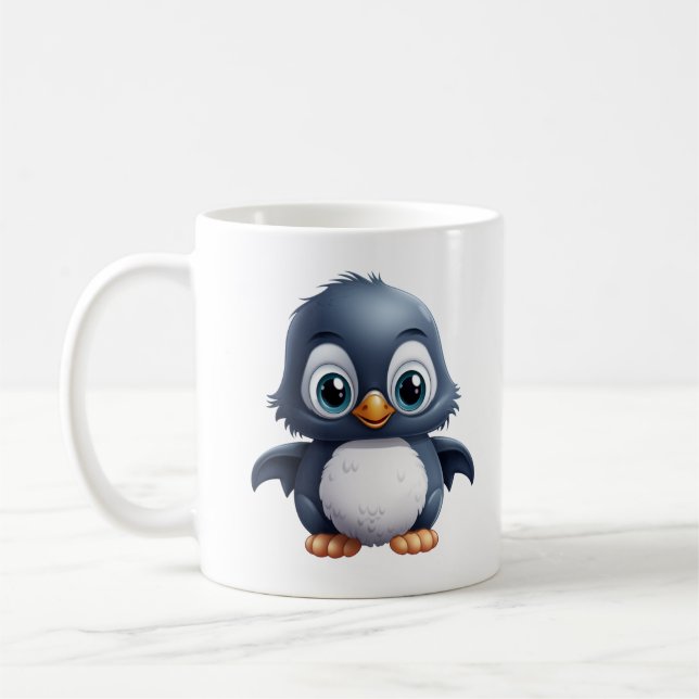 Cartoon penguin illustration coffee mug (Left)