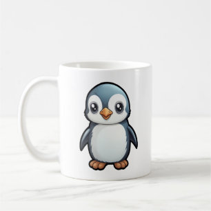 Cartoon penguin illustration coffee mug