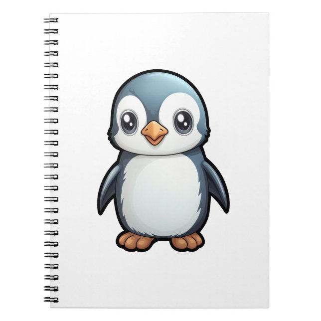 Cartoon penguin illustration notebook (Front)