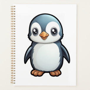 Cartoon penguin illustration planner