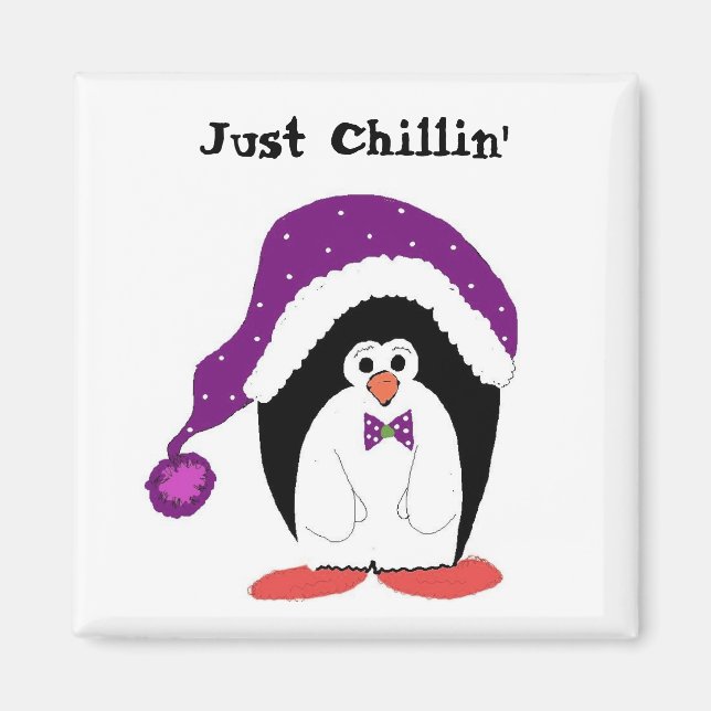 Cartoon  Penguin Just Chillin'  Magnet (Front)