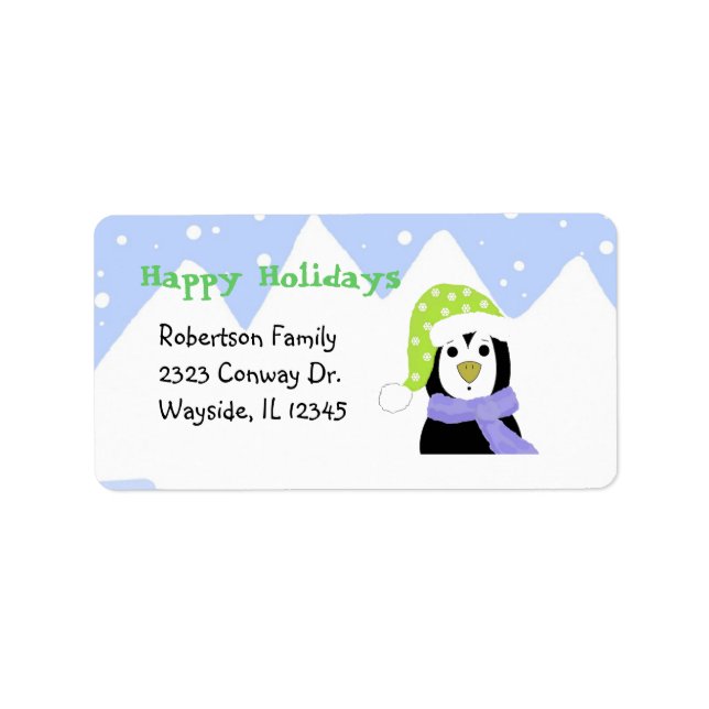 Cartoon Penguin Label (Front)