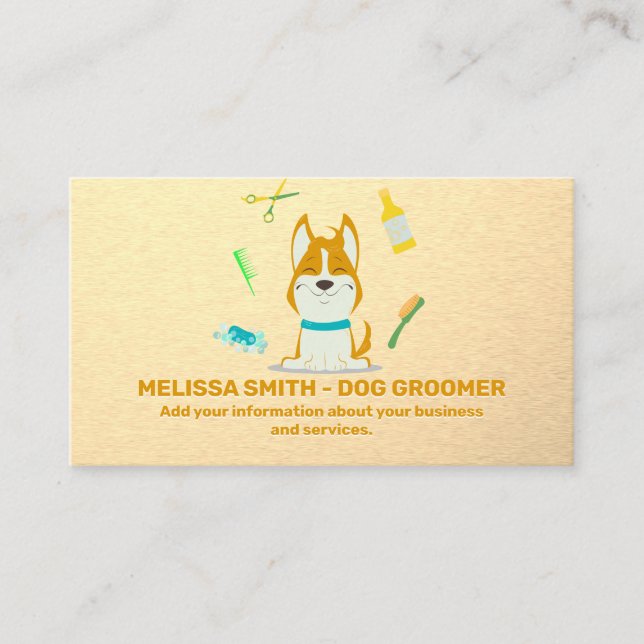 Cartoon Pet Grooming Appointment Card (Front)