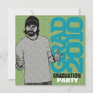 Cartoon Photo Insert 6 Graduation Party Invitation