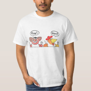 Cartoon Pig + Cartoon Chicken Breakfast T-Shirt