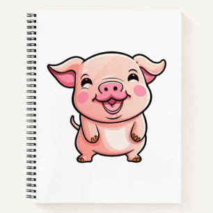Cartoon pig illustration notebook