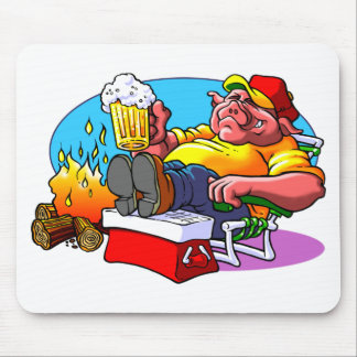 Cartoon Pig Roast Mouse Pad