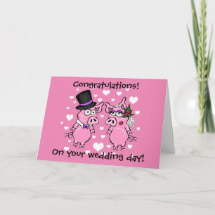 Cartoon Pig Wedding Card